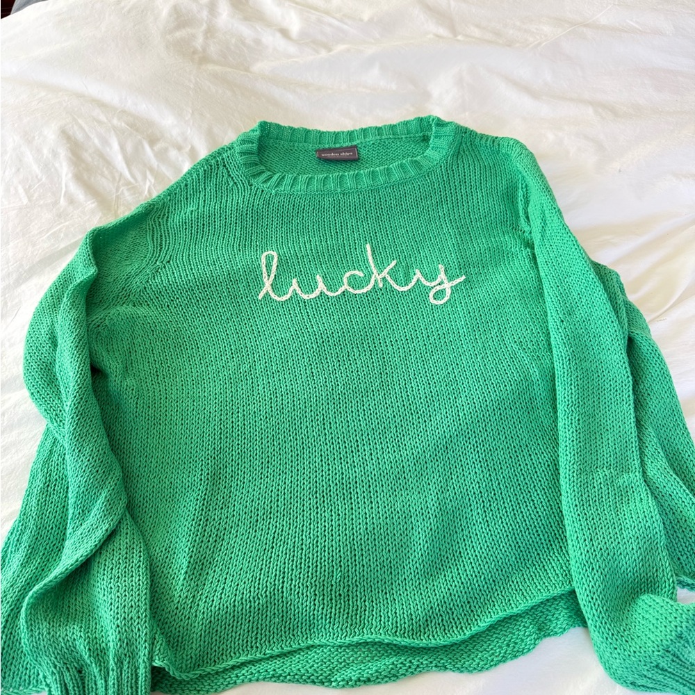Wooden Ships Vibrant Green 'Lucky' Sweater